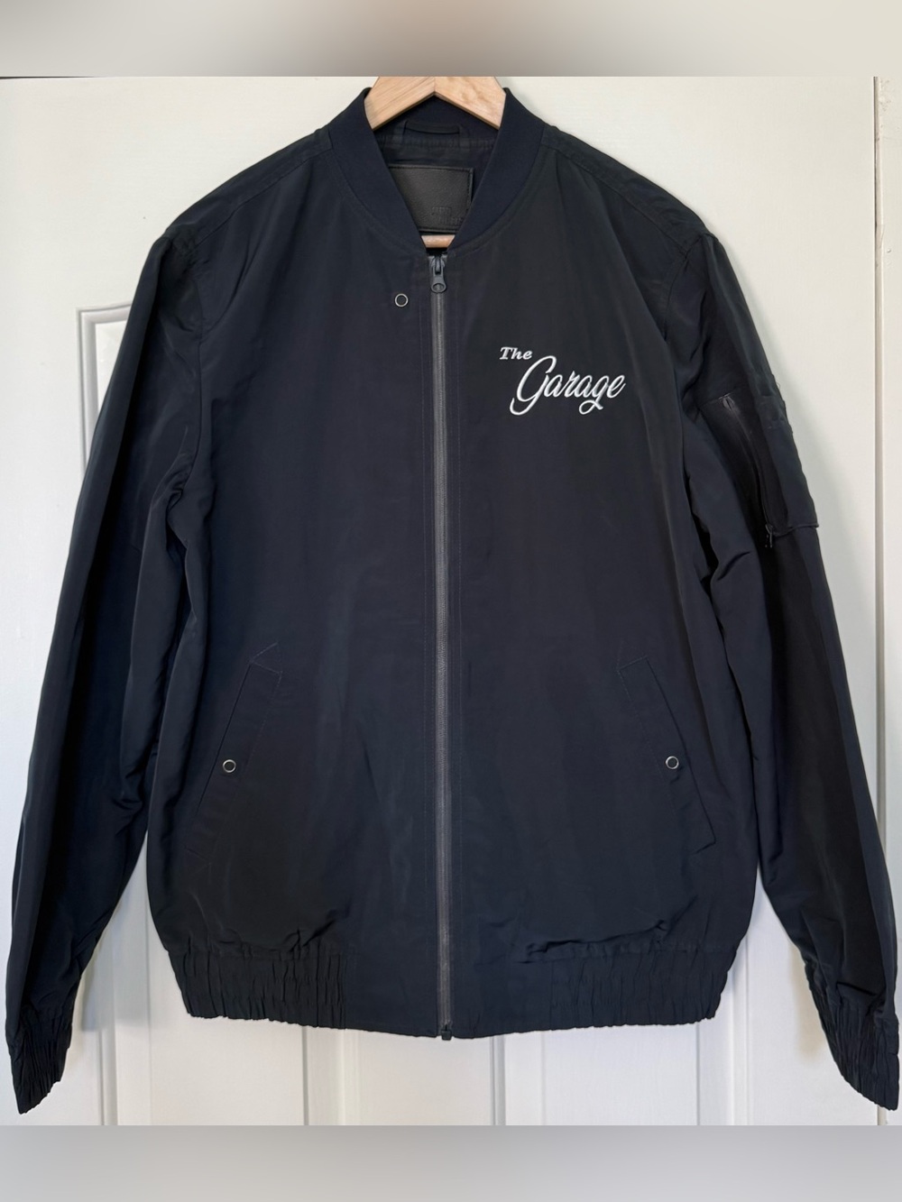 Neo Blue The Garage Embroidered Bomber Jacket Men’s L LA Skate Streetwear